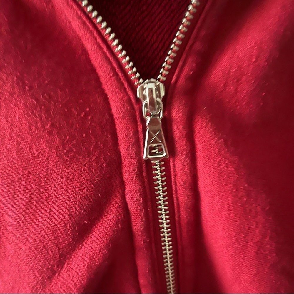ORIGINAL FAKE sz 2 US sz S Red Zip Up Fleece Hoodie Medicom Toy KAWS - Picture 8 of 16